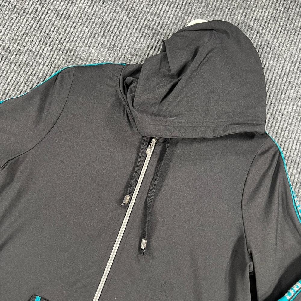 BCBG Max Azria Jacket Womens Large Black Long Sleeve Full Zip Hooded Casual